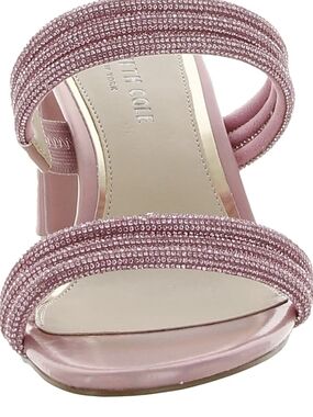 Kenneth Cole Pink Shiny Upper Straps  8.5 Open-Toe Block Heel Slip On Heels